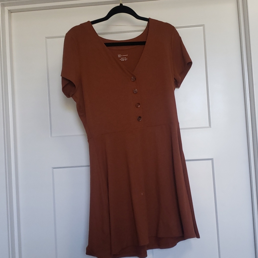 L Burnt Orange Skater dress